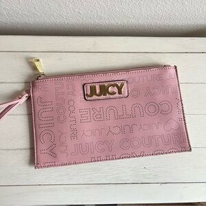 Juicy Couture Blush Logo All Out Of Love Wristlet Bag Purse Clutch
